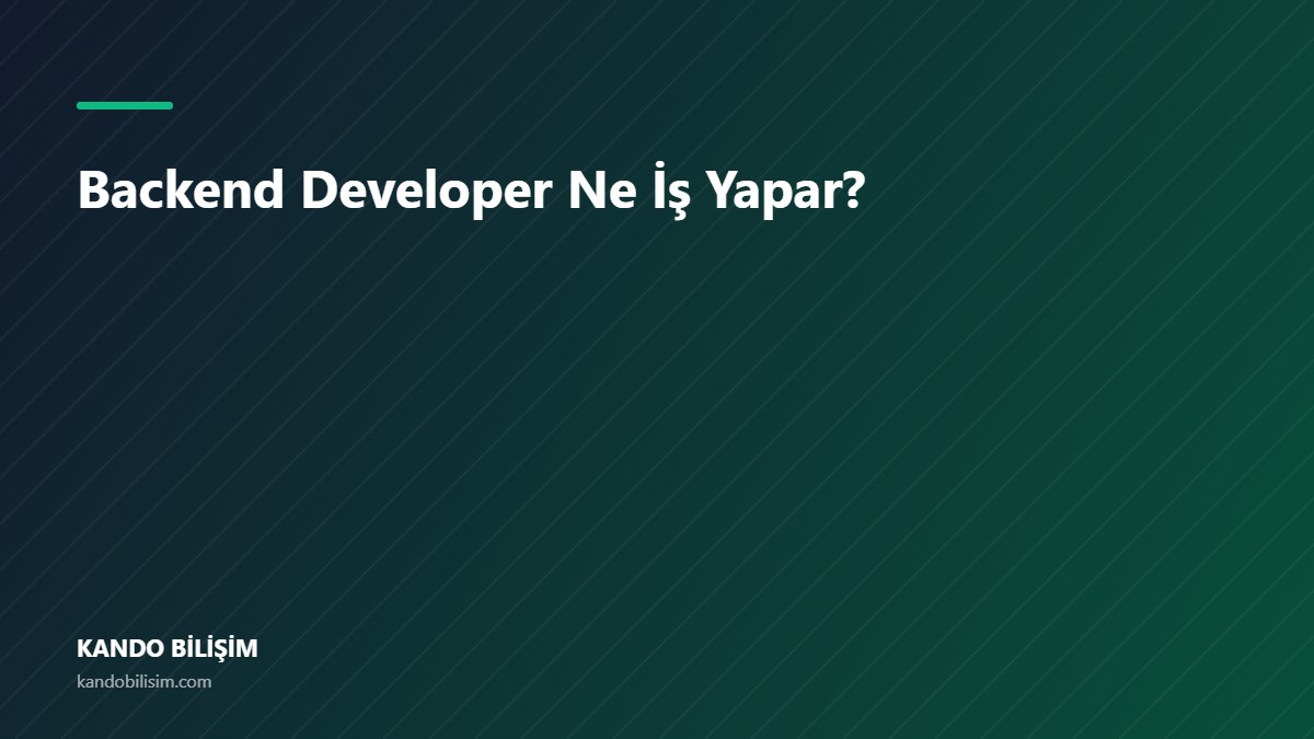 Backend Developer Ne İş Yapar?